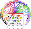 Dry-Erase Pockets 60 Pack 10x14 Reusable Sleeves - Classroom Bulk