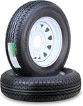 ROCKMAN ST225/75R15 Trailer Tire Wheel Assembly - Durable 10-Ply Set 2