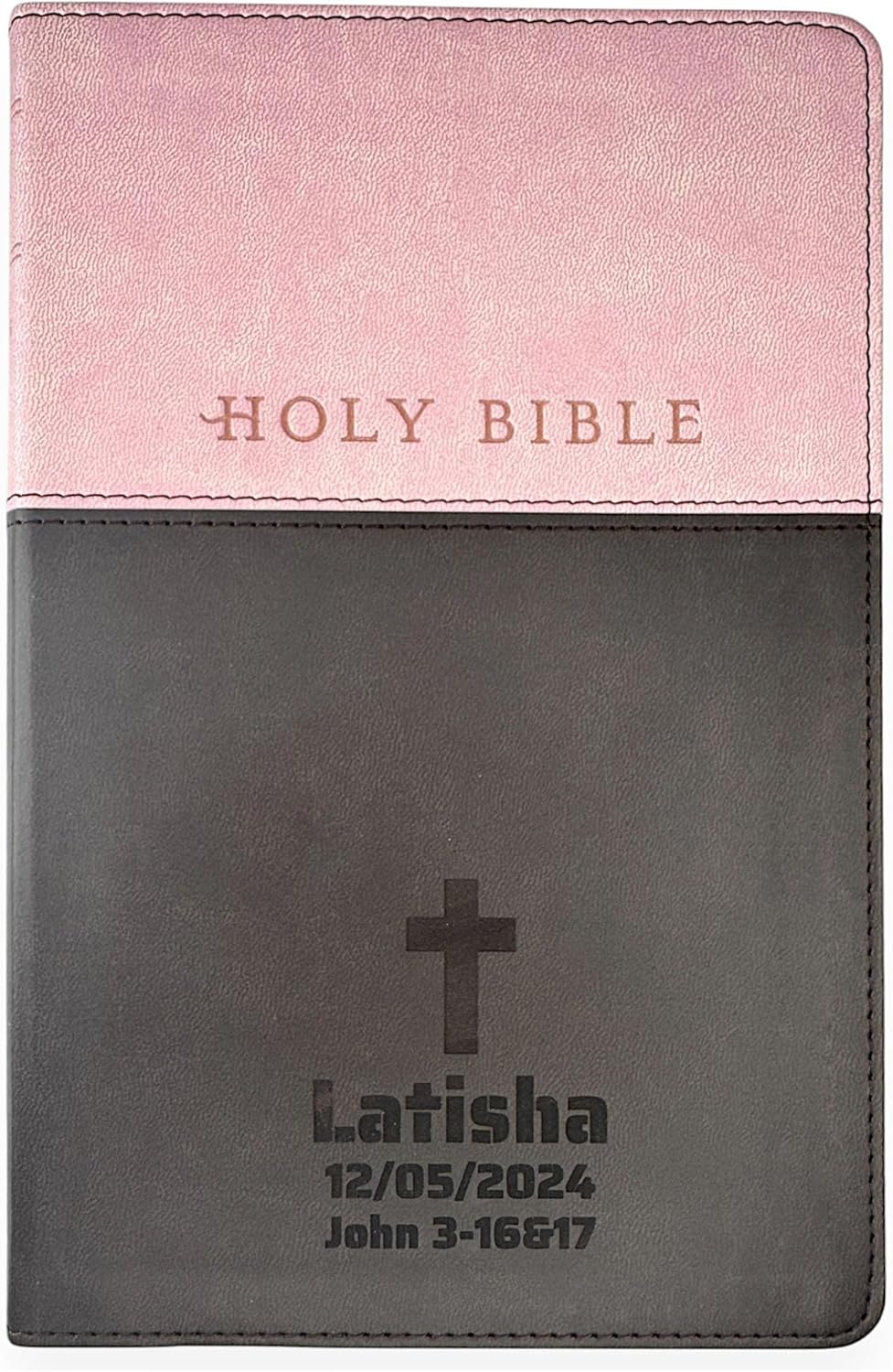 Personalized NLT Bible with Custom Name in Faux Leather Cover