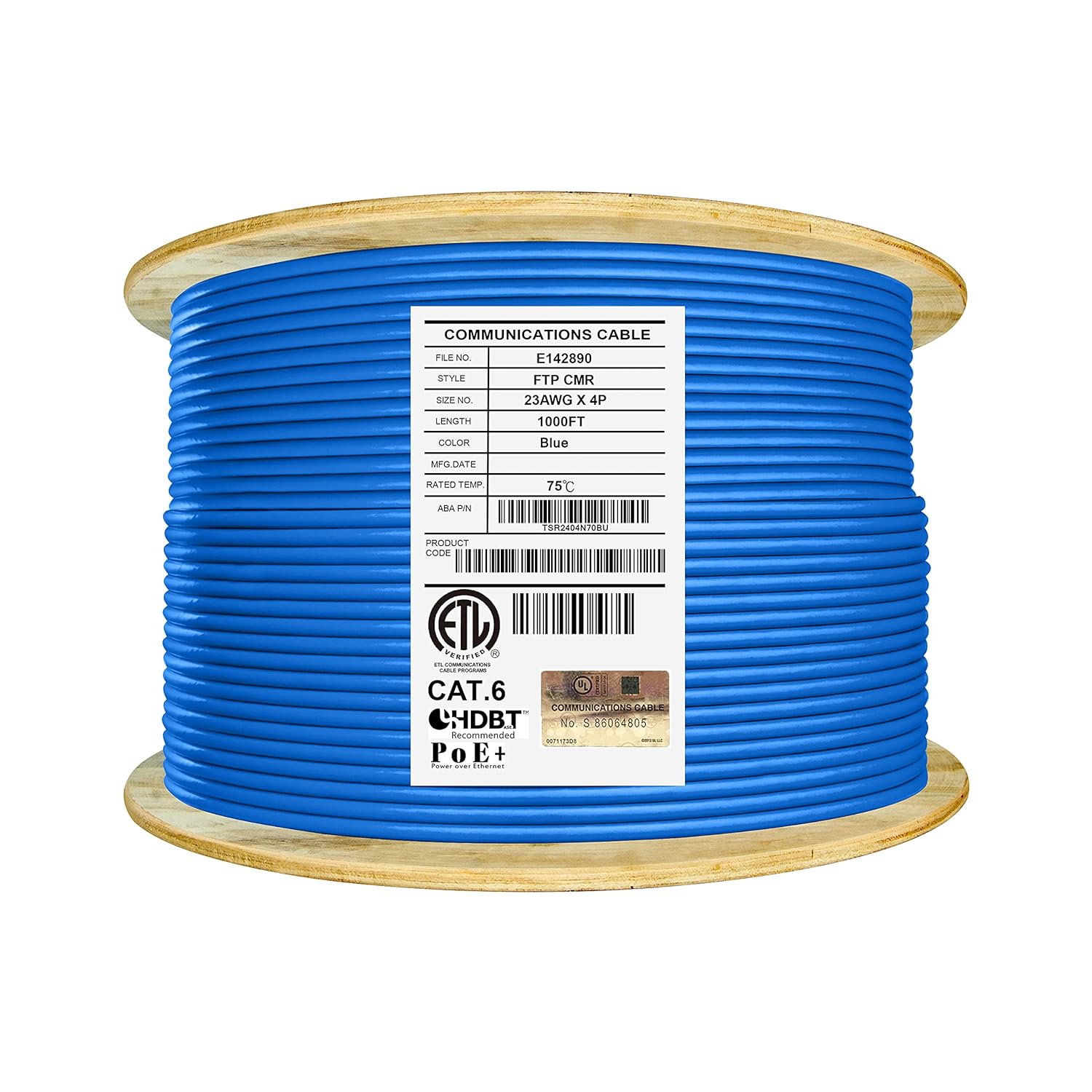 Cat6 Shielded Riser Cable 1000ft for Home and Business Use