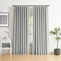 Light Grey French Pleat Curtain Panels 90 in Length - Linen Blend