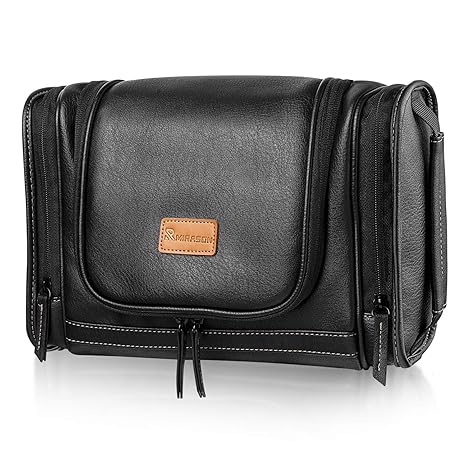 MIRASON Hanging Toiletry Bag for Men Waterproof Leather Organizer