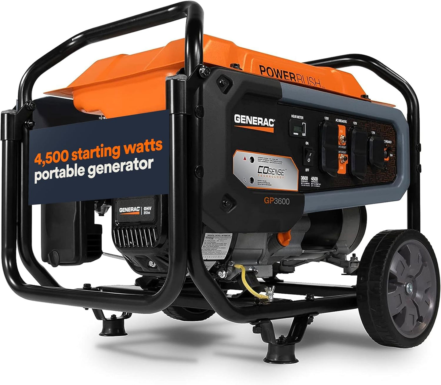 Generac 4,500 Watt Portable Gas Generator for Home and RV Use