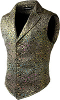 VATPAVE Mens Victorian Suit Vest Steampunk Gothic Waistcoat - Tailored