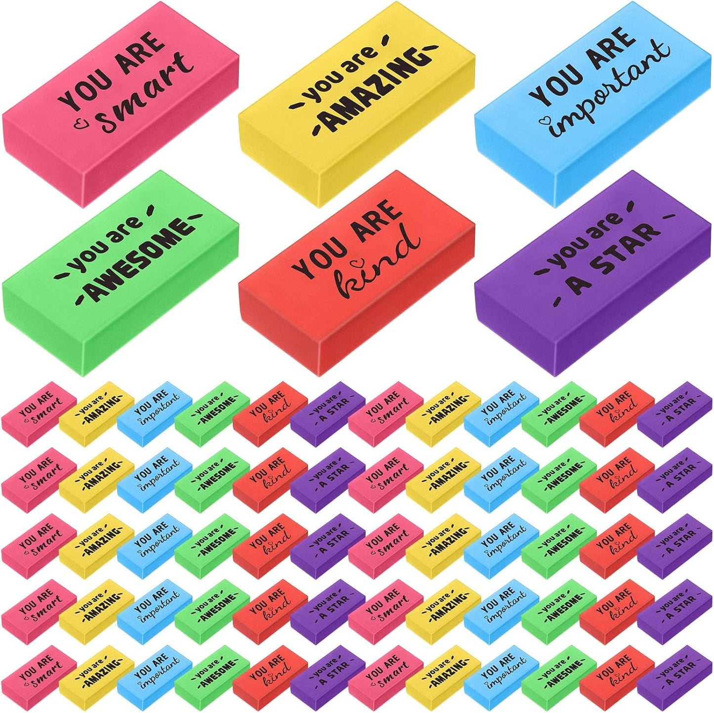 180 Pcs Inspirational Erasers for Kids - Motivational Supplies