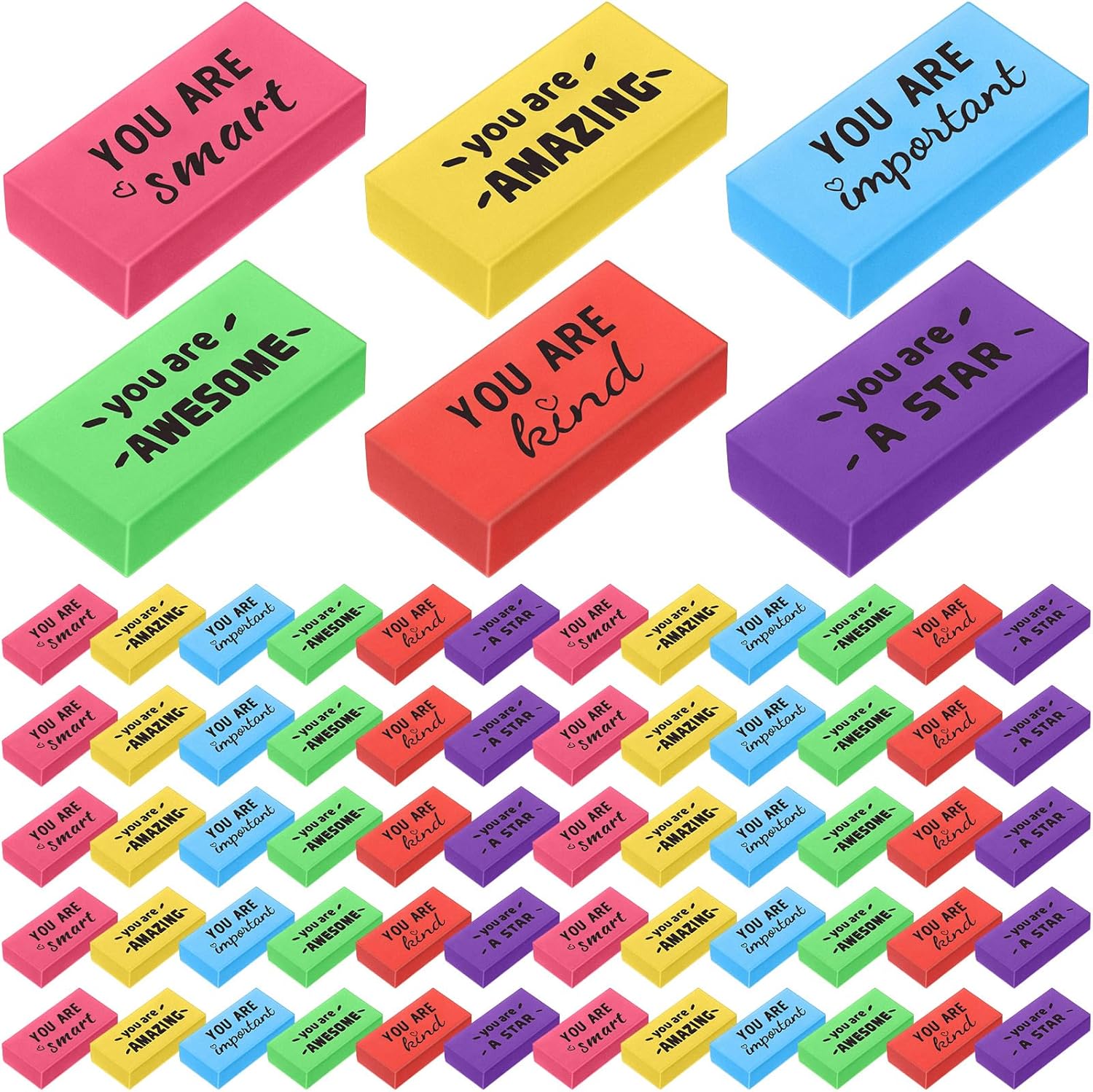 180 Pcs Inspirational Erasers for Kids - Motivational Supplies
