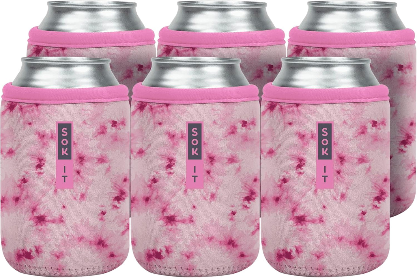 Sok It CanSok 6 Pack Insulated Neoprene Sleeves for Drinks