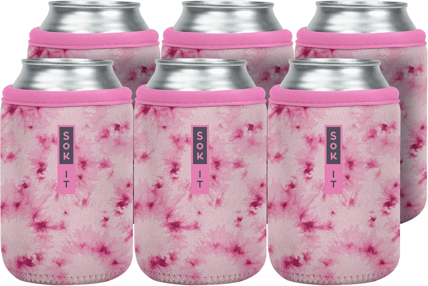 Sok It CanSok 6 Pack Insulated Neoprene Sleeves for Drinks