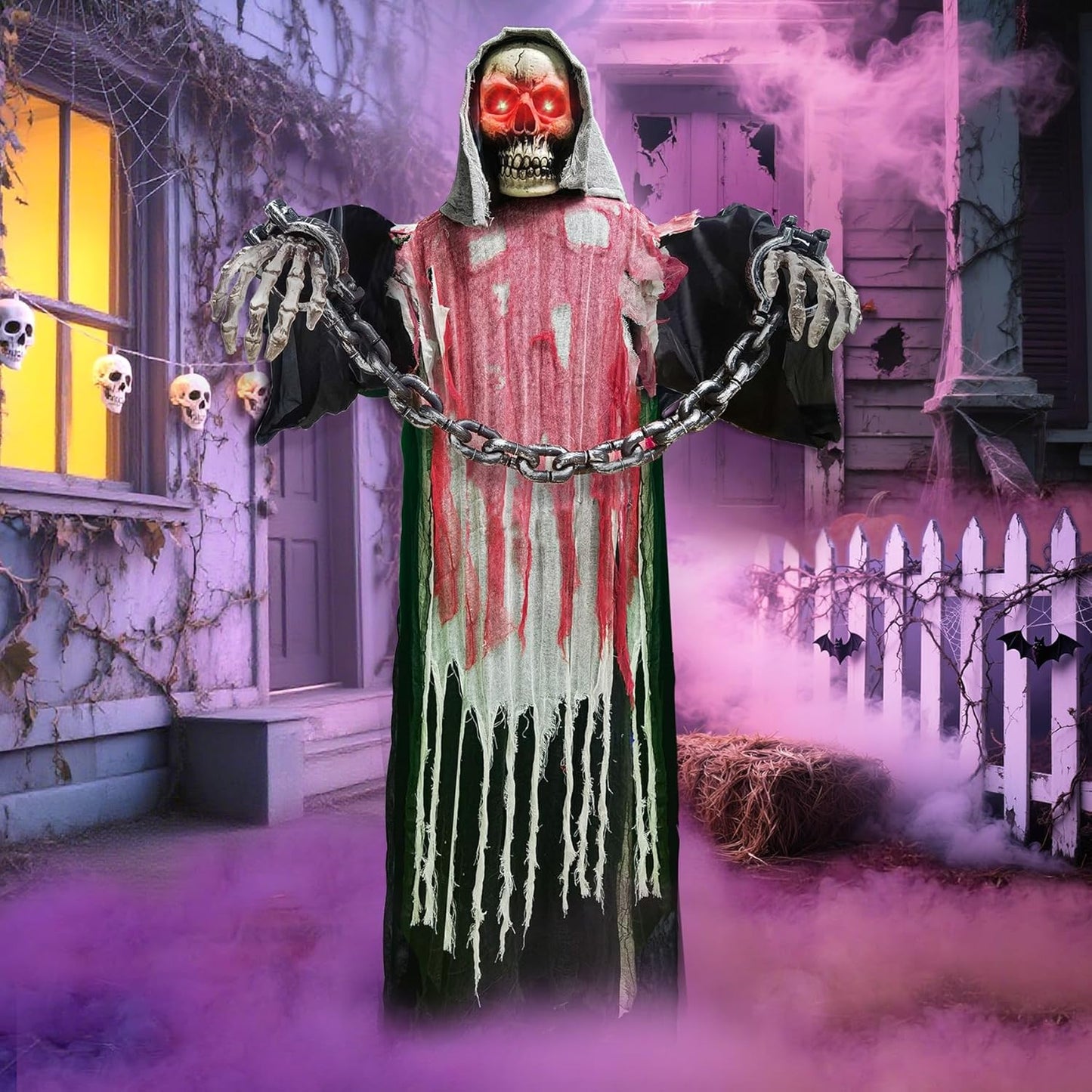 6 Ft Large Animated Grim Reaper for Spooky Halloween Decor