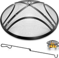 Fire Pit Spark Screen 22 in Round Mesh Cover - Heavy-Duty Safety