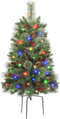 30 in Pre-lit Outdoor Christmas Tree with Multi-Color Lights - Timer