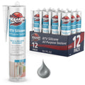 Gray Silicone Sealant Waterproof 100% - Gray Caulk 12 Pack