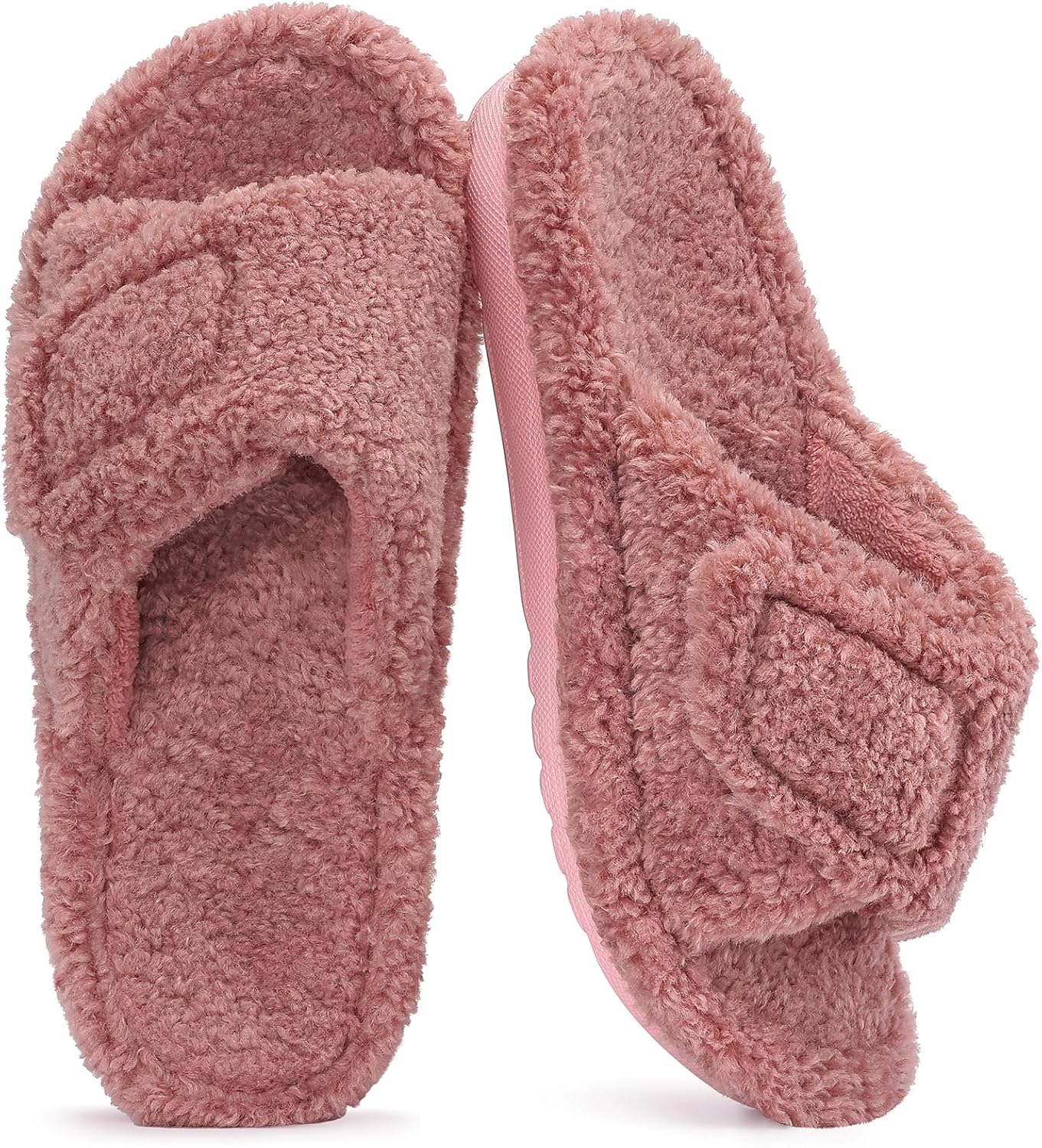 Litfun Womens Fuzzy Arch Support Slippers for Ultimate Comfort