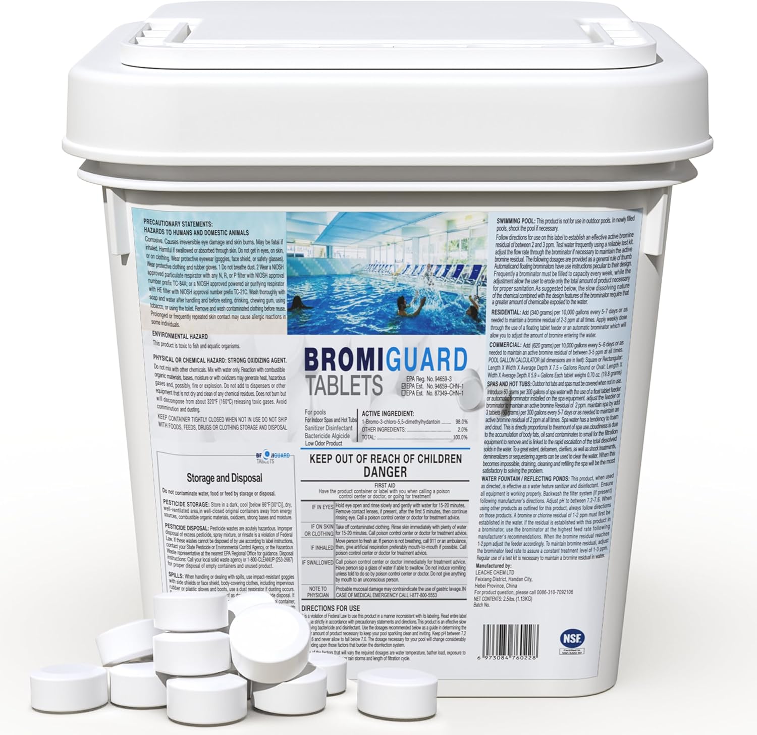 1 Inch Bromine Tablets for Spa Hot Tub Chemical Sanitizer