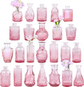 Pink Glass Bud Vase Set of 24 for Elegant Home Decor