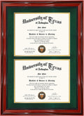 Double 8.5x11 Diploma Frame with Cherry Finish and UV Protection