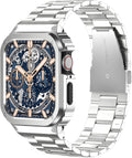 Metal Stainless Steel Apple Watch Band 45mm for Men - Bumper Case