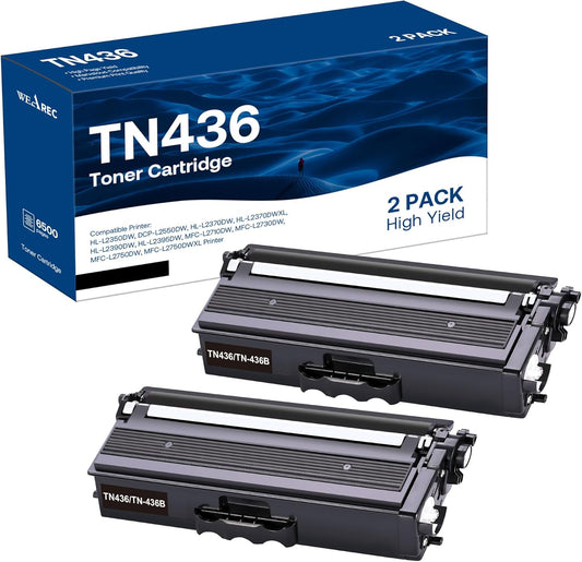 High-Quality TN436BK Compatible Toner 2-Pack for Brother Printers