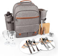 Insulated Picnic Backpack for 2 People Brush Beige - Complete Set
