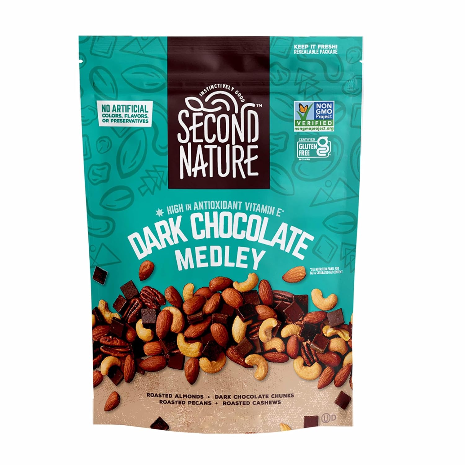 Second Nature Dark Chocolate Medley Trail Mix for Healthy Snacking