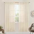 LAMIT Beige Linen Curtains for Doorway Living Room 2 Panels Set
