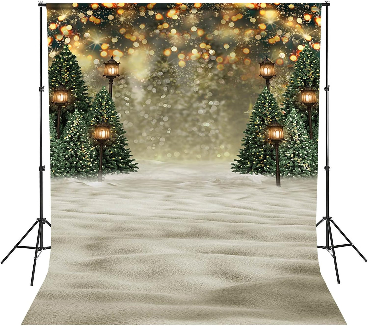 MEHOFOND Winter Christmas Tree Backdrop for Festive Photography