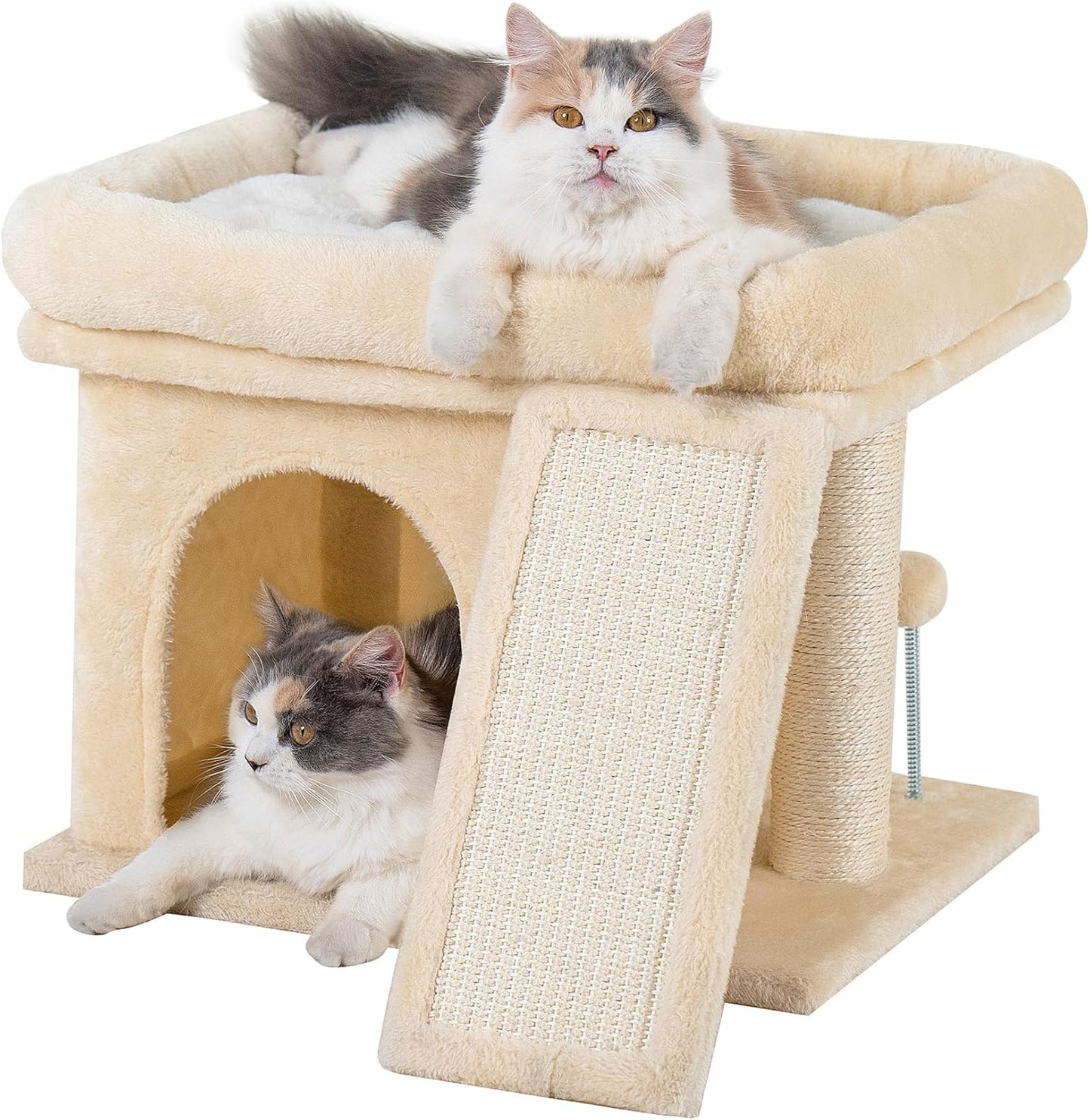 Aechonow 14in Cat Tree Tower with Large Perch for Cats