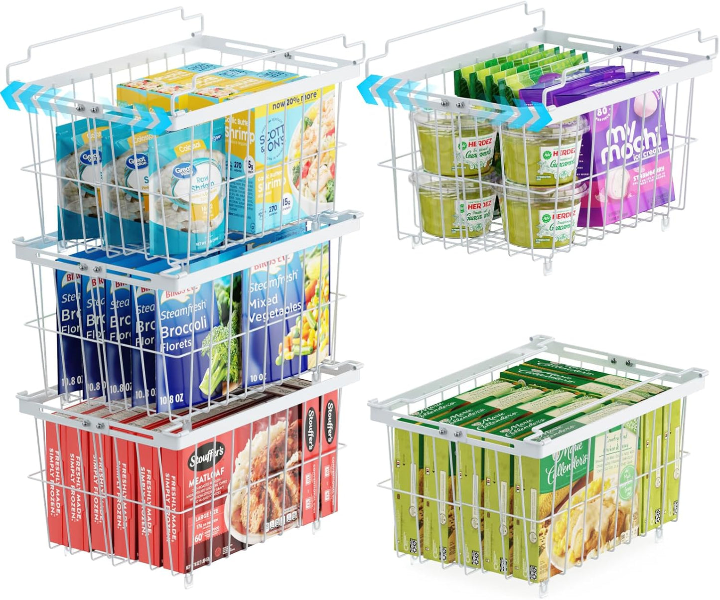 iSPECLE Freezer Organizer Bins - Adjustable Storage Solution