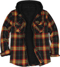 Men's Sherpa Lined Plaid Shirt Jacket with Hood - Warm Lined Layer
