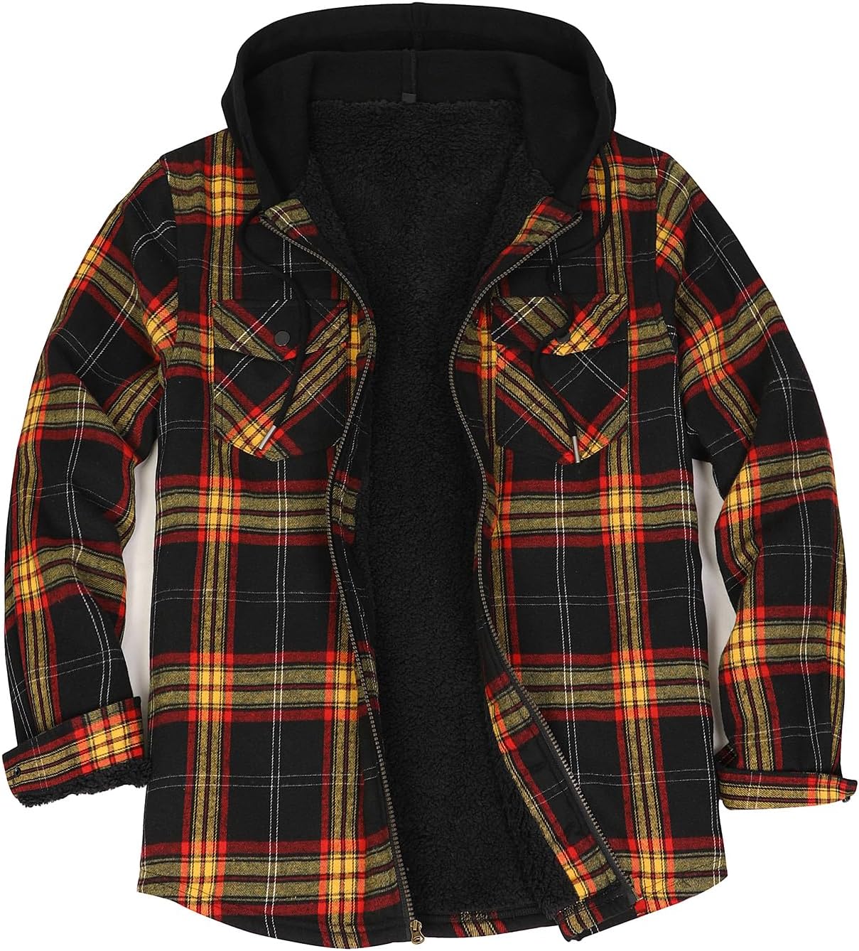 ZENTHACE Men's Sherpa Lined Flannel Shirt Jacket for Comfort