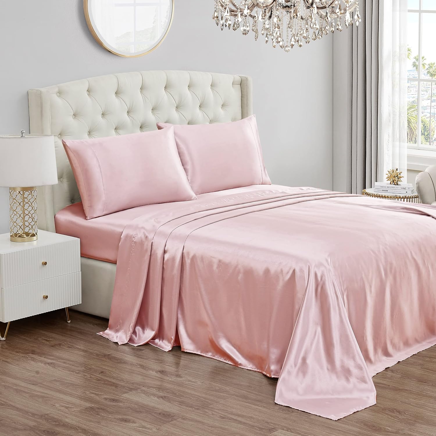 Luxurious King Size Silk Satin Bed Sheet Set for Comfort