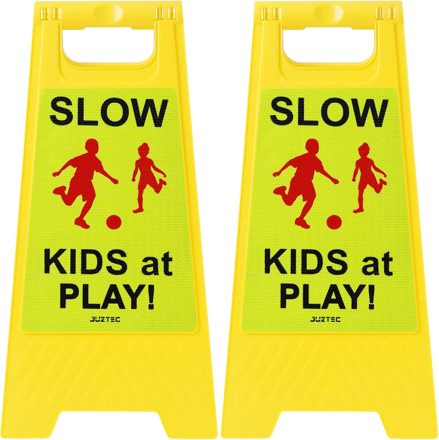 Children at Play Safety Signs for Neighborhoods - 2 Pack Yellow
