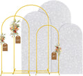 Arch Backdrop Stand and Cover Set 6 & 6.6 & 7.2 ft Silver Sequins