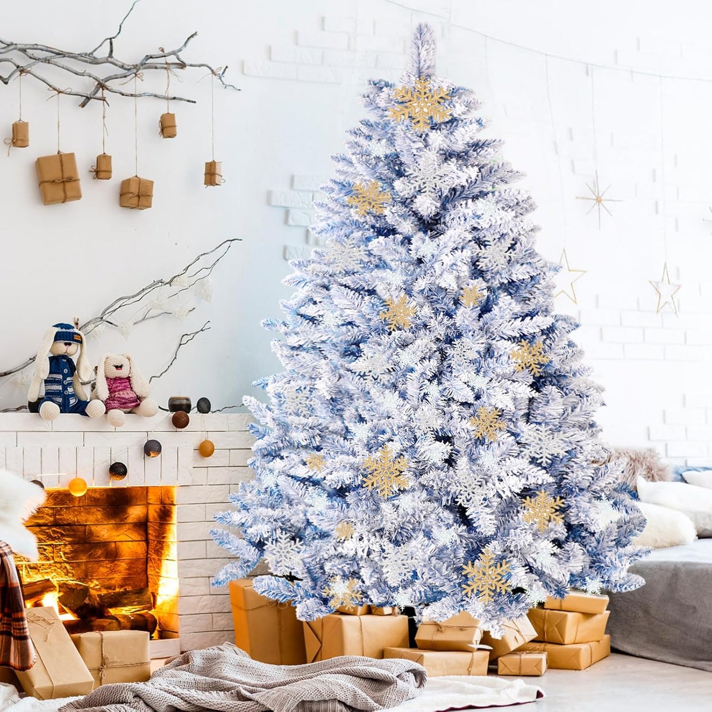 6ft Artificial Flocked Christmas Tree for Holiday Decor