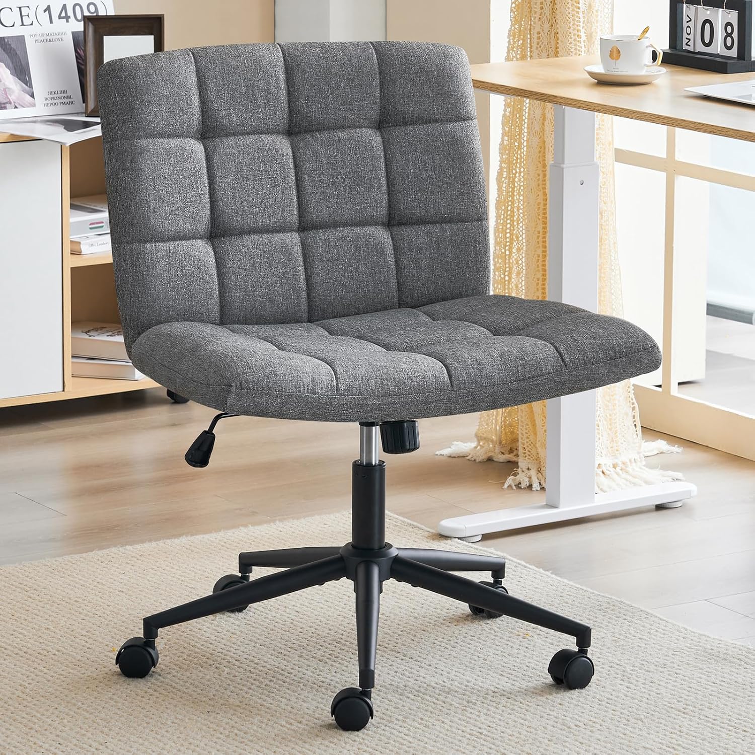 Furnimart Criss Cross Desk Chair with Wheels for Comfort