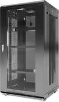 Wall Mount Server Rack 22U 24in Depth - Locking Network Cabinet