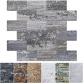 Art3d 10-Sheet Peel and Stick Backsplash PVC Wall Tile - Light Rustic