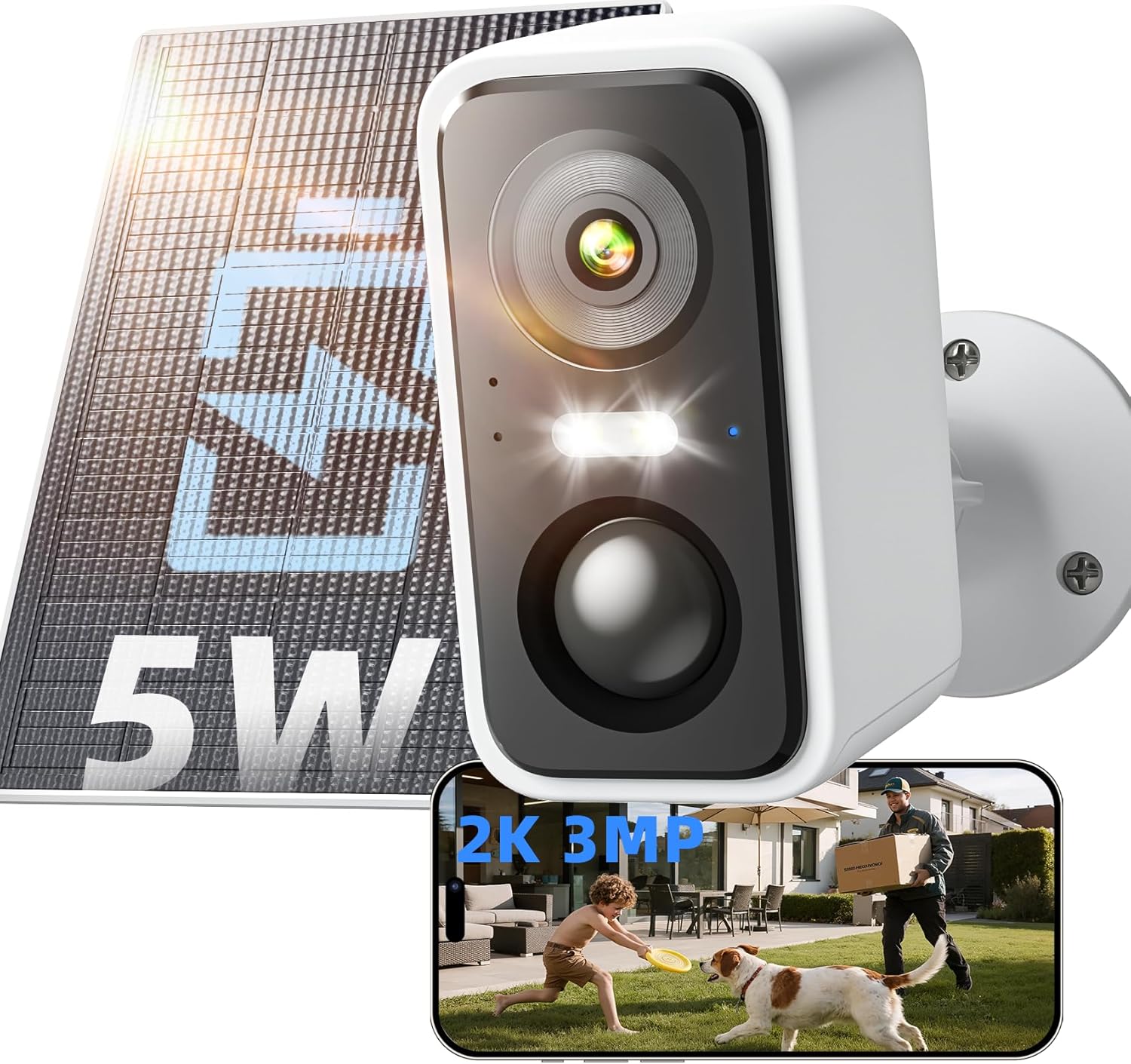 2025 Upgraded 2K Solar Security Camera for Home Protection