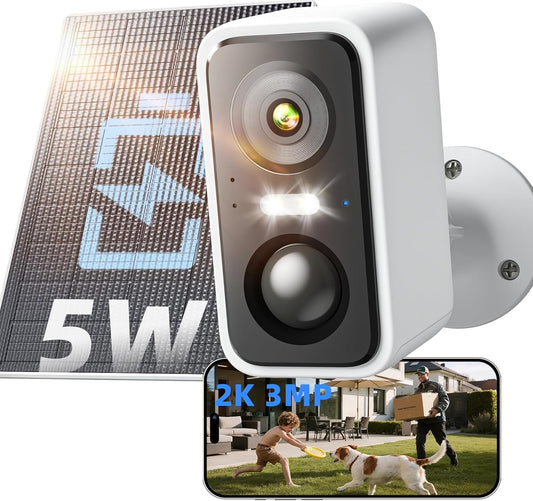 2025 Upgraded 2K Solar Security Camera for Home Protection
