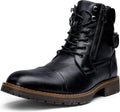 Vostey Men's Combat Motorcycle Boots - Sleek Everyday Riding Boots