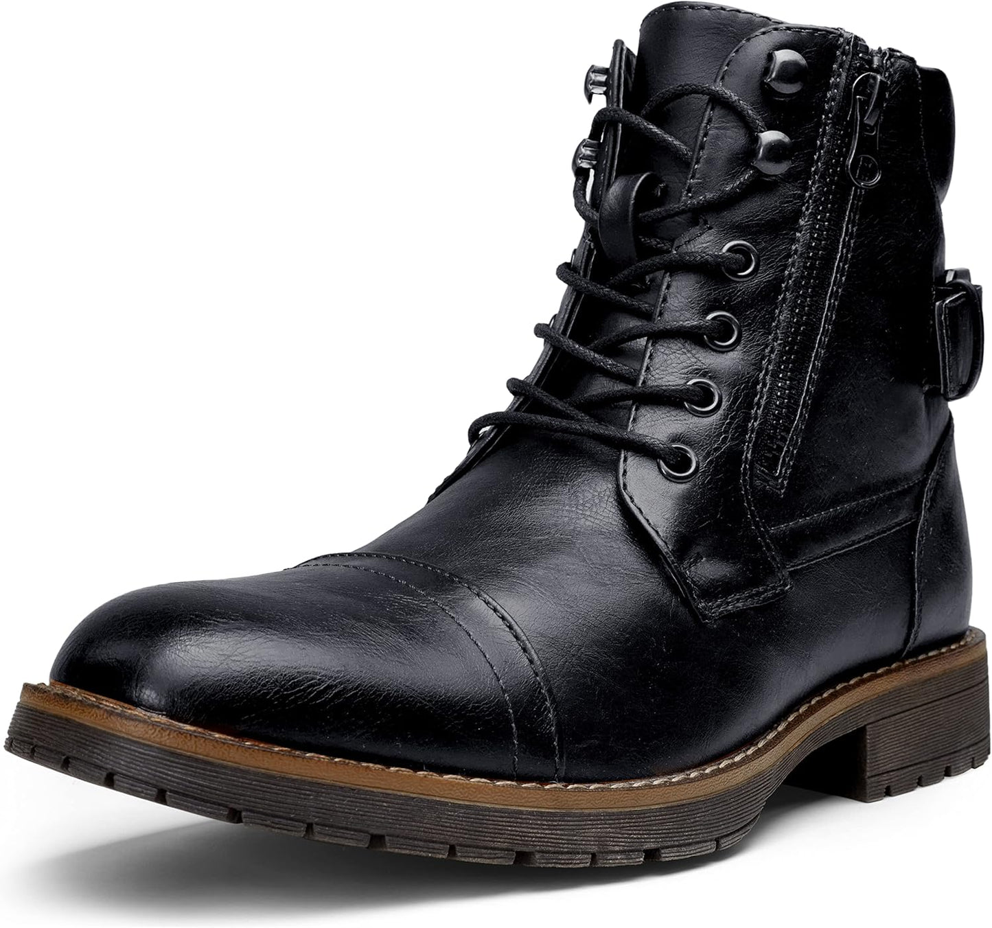 Vostey Men's Combat Motorcycle Boots for Casual Style