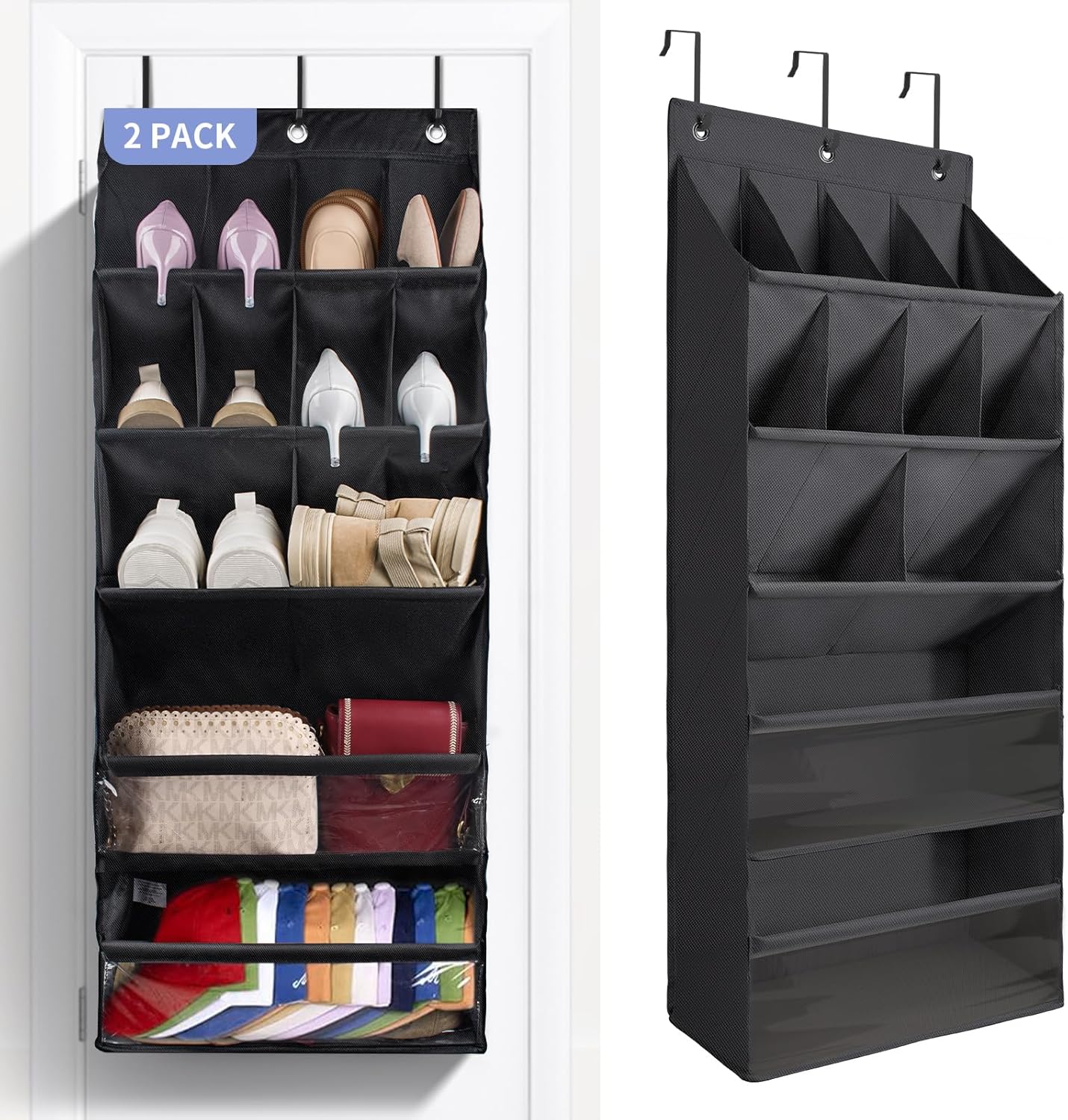 FENTEC Over the Door Shoe Organizer with Large Pockets for Storage