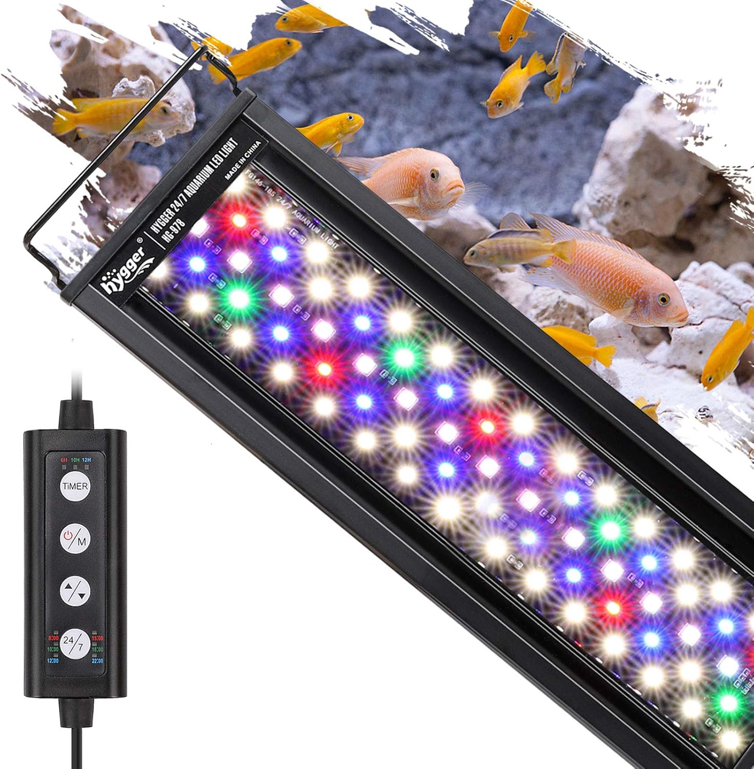 hygger 18W 24/7 Lighting Aquarium LED Light for Fish Tanks