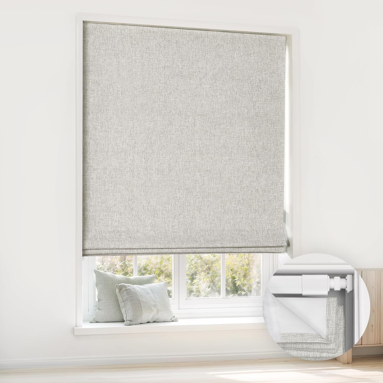 LazBlinds No Tools No Drill Cordless Roman Shades for Windows