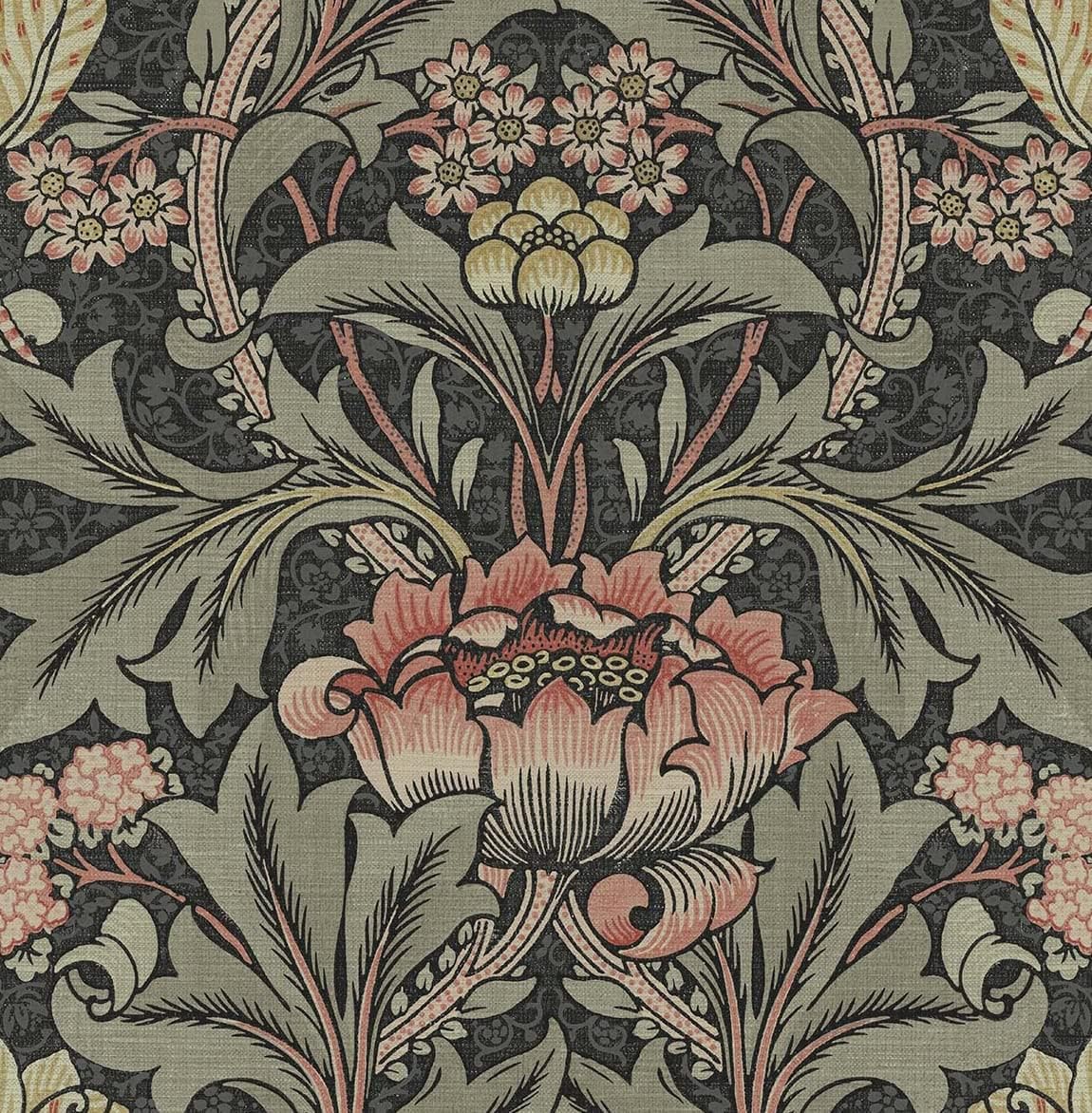 Acanthus Floral Peel and Stick Wallpaper for Easy Home Makeover