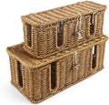 Cable Management Box - Handwoven Imitation Rattan Cord Hider Organizer