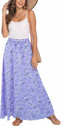 Bluetime Women Flowy Long Skirt Pleated High Waisted Maxi - Summer