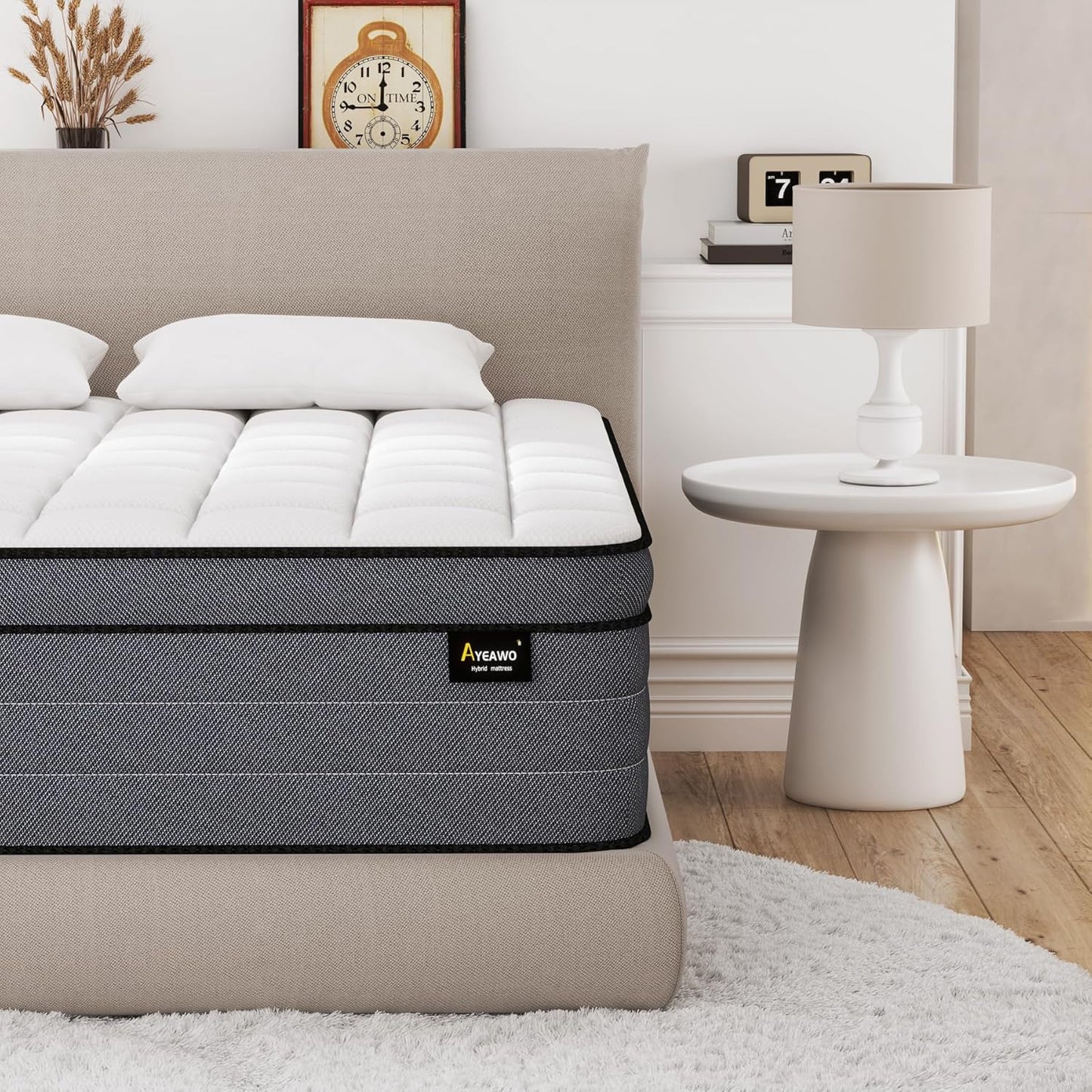 Medium Firm King Size Hybrid Mattress with Pressure Relief Gel