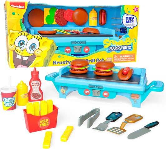 Spongebob Kids Toy Grill Set - Fun Kitchen Play for Ages 6-10