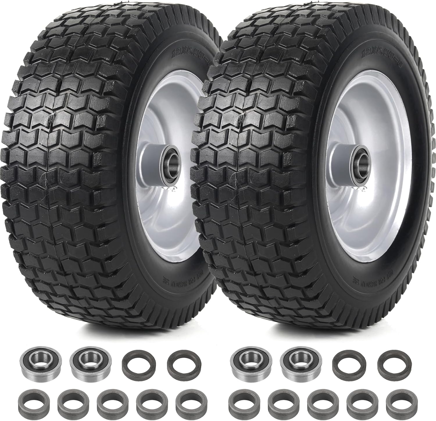 13x5.00-6 Flat Free Tire and Wheel Assemblies for Lawn Mowers